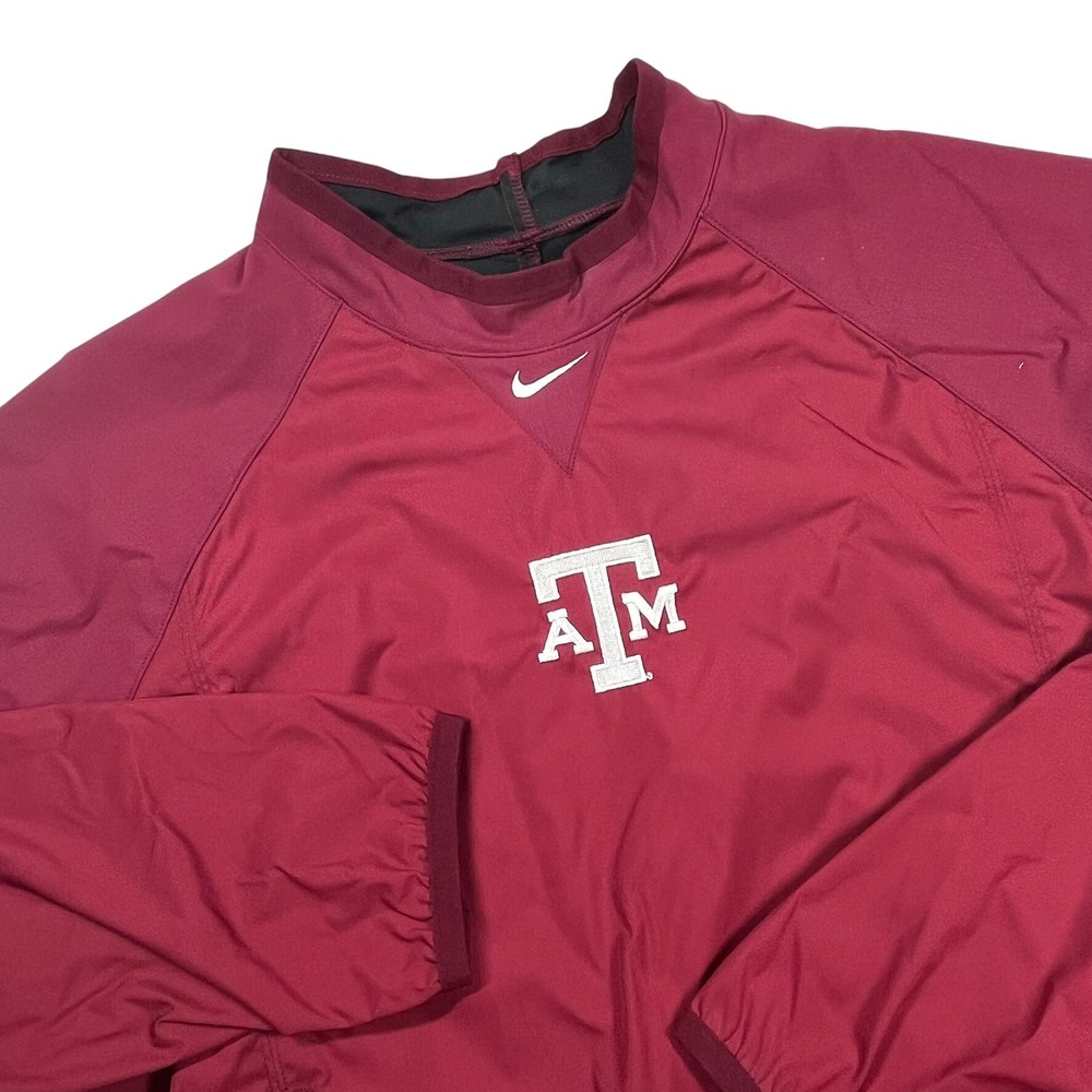 Nike Texas A&M Aggies Windshirt Mens XL Maroon Pullover Sideline Made in USA